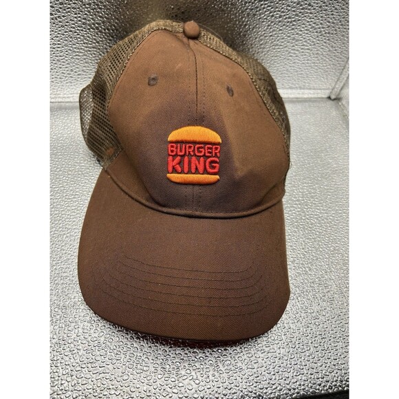 BURGER KING Brown Snapback Employee Crew Uniform Baseball Hat Cap Adjustable - Picture 1 of 4